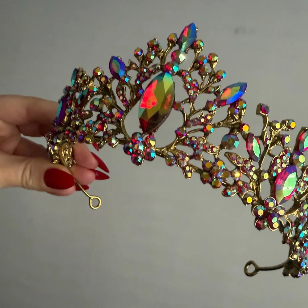 Elegant Multicolor Crystal Tiara